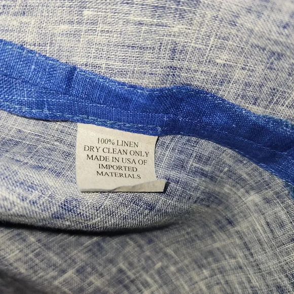 Caroline Rose Women Size 1X Blue 100% Linen Open Front 3/4 Sleeve Topper Jacket - Picture 5 of 8